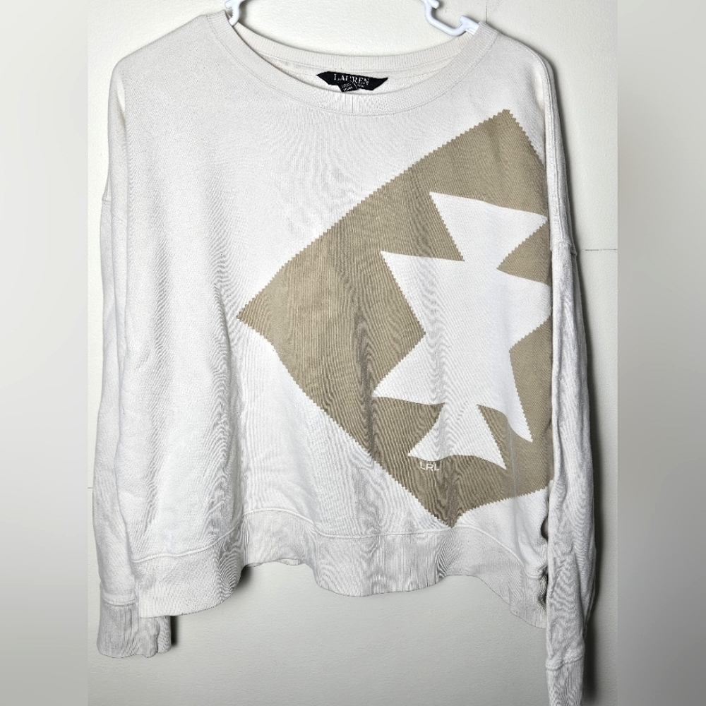 Ralph Lauren Southwest Aztec Knit Pullover Sweater Western Cabincore, Large